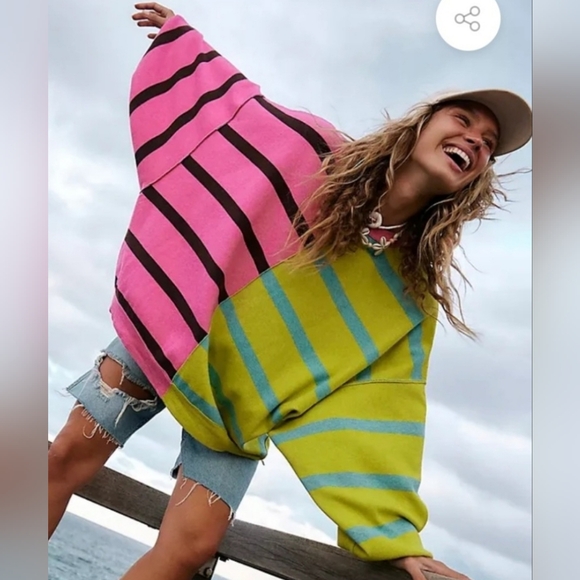 Free People Uptown Stripe Pullover - Picture 2 of 6
